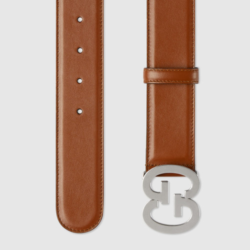 GUCCI Wide Belt With Gg Buckle - Brown