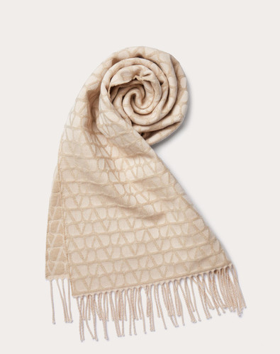 VALENTINO Iconographer Canvas Wool Scarf