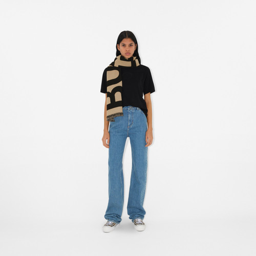 BURBERRY  Logo Wool Scarf