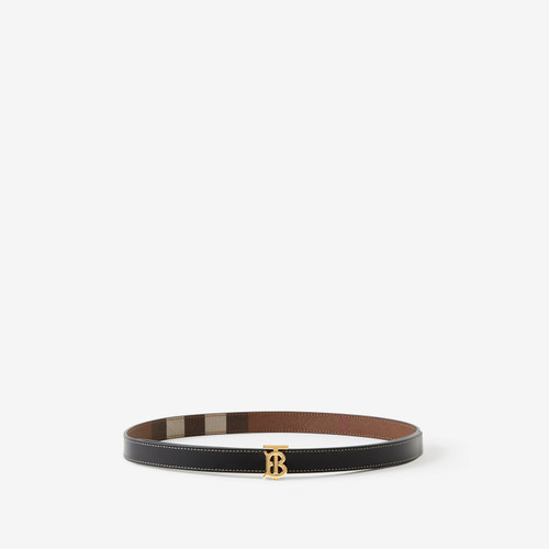 BURBERRY  Check and  Leather Reversible TB Belt