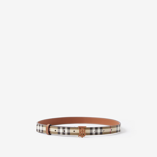 BURBERRY  Check and Leather TB Belt