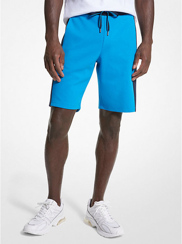 MICHAEL KORS Two-Tone Cotton Blend Shorts PERFECT SKY Image 1