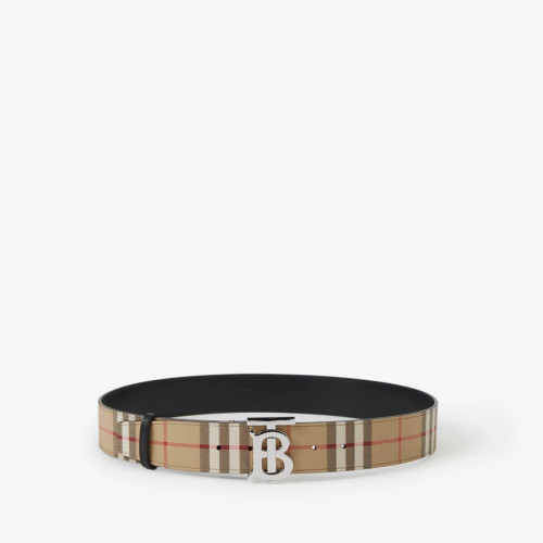 BURBERRY Check and Leather Wide TB