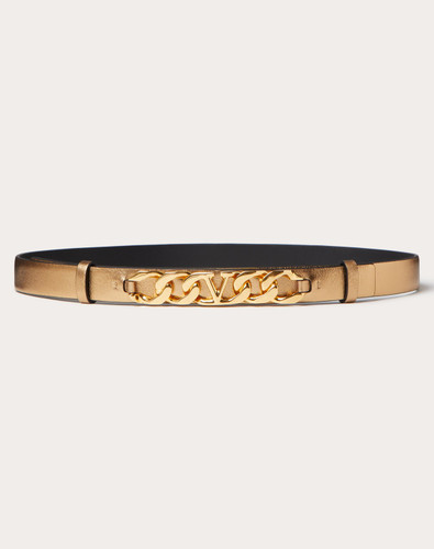 VALENTINO Vlogo Chain Belt In Laminated Nappa Leather 20mm