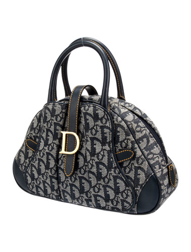 CHRISTIAN DIOR Diorissimo Double Saddle Bowler Bag