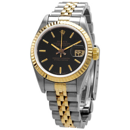 ROLEX  Datejust Automatic Black Dial Ladies Watch