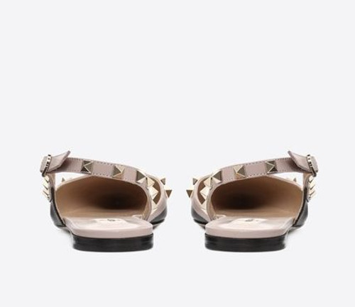 VALENTINO  Rockstud Ballerina  Shoes - Nero/poudre