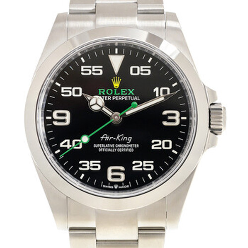 ROLEX Air-King Automatic Black Dial Men's Oyster Watch