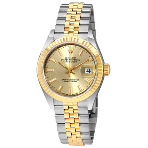 ROLEX Lady Datejust Champagne Dial Steel and 18K Yellow Gold Automatic Watch