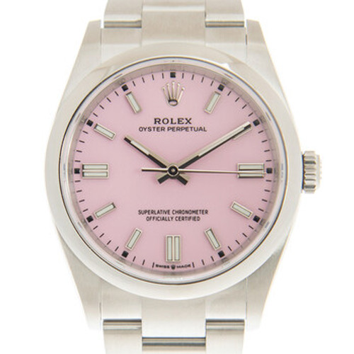 ROLEX Oyster Perpetual 36 Automatic Chronometer Candy Pink Dial Watch