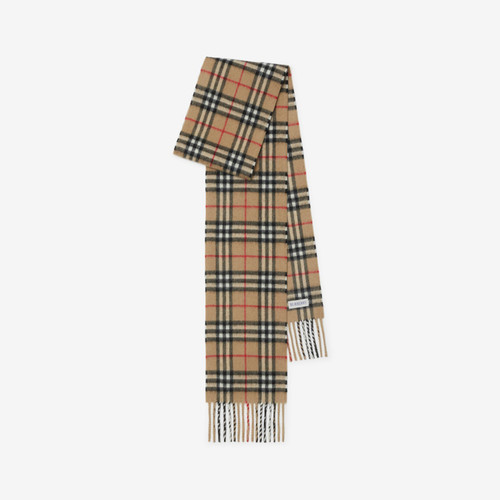 BURBERRY  Narrow Check Cashmere Scarf