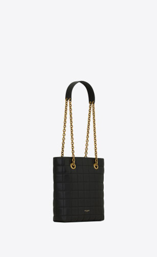 SAINT LAURENT Quilted Square Mini Tote In Lambskin