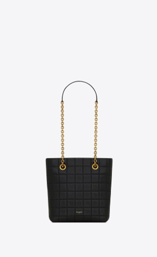 SAINT LAURENT Quilted Square Mini Tote In Lambskin