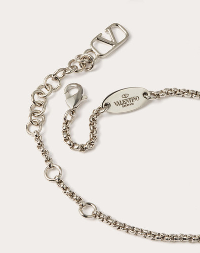 VALENTINO Signature Vlogo Bracelet In Metal And Swarovski Crystals