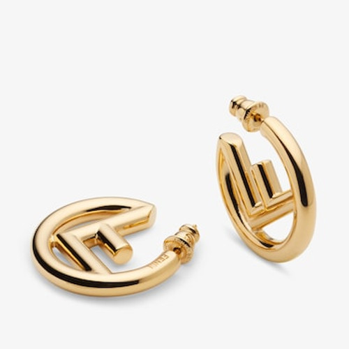 F Is Fendi Earrings Gold Colored Earrings