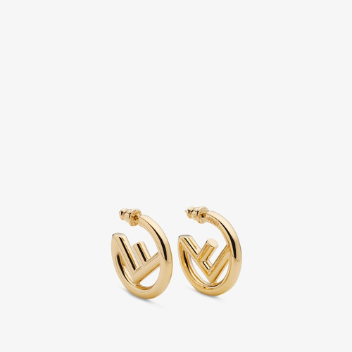 F Is Fendi Earrings Gold Colored Earrings