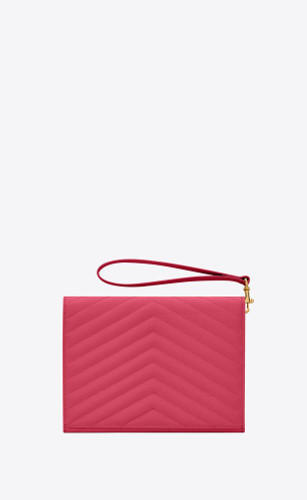 Quilted Cassandre Clutch With Flap In Grain De Poudre Embossed Leather