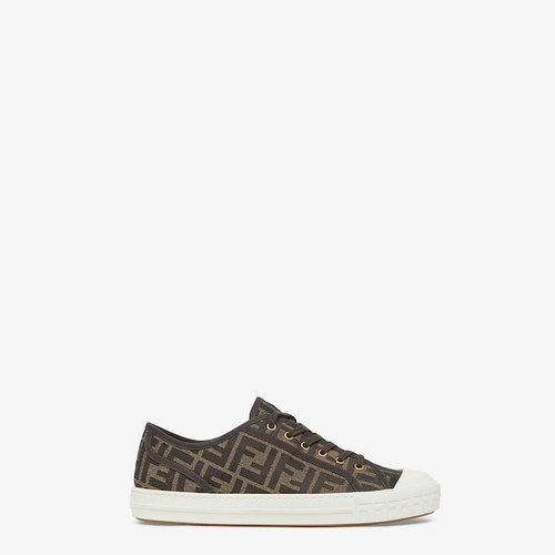 Domino Brown FF fabric low-tops