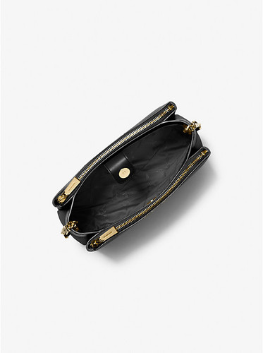 MICHAEL KORS Lori Small Faux Saffiano Leather Crossbody Bag BLACK Image 2