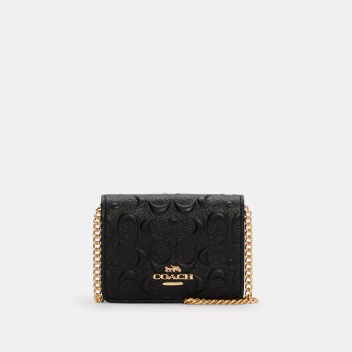 COACH Mini Wallet On A Chain In Signature Leather (@Delhi Studio)