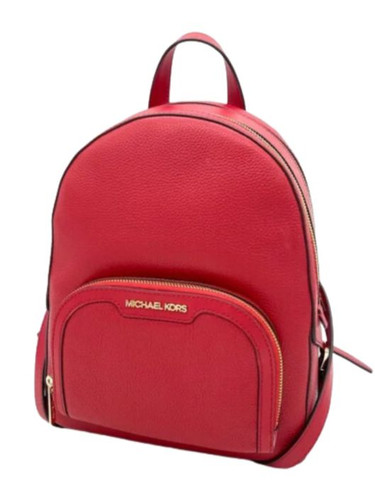 MICHAEL KORS Jaycee Medium Pebbled Leather Backpack - Bright Red