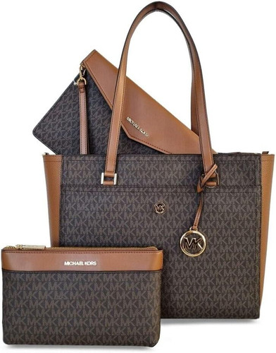 MICHAEL KORS Maisie Large Pebbled Leather 3-in-1 Tote Bag - Brown