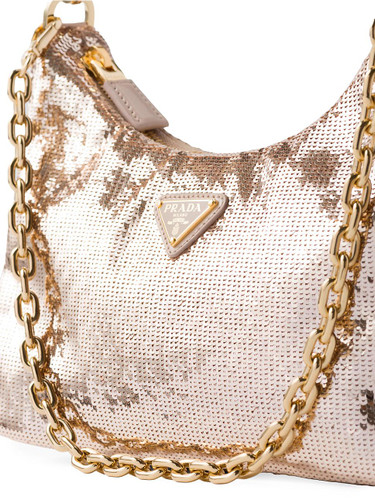 PRADA Re-Nylon And Sequin Mini-Bag PINK Image 6