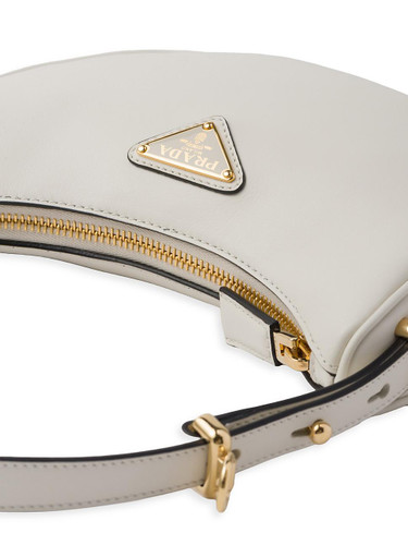 PRADA Leather Mini Shoulder Bag WHITE Image 7