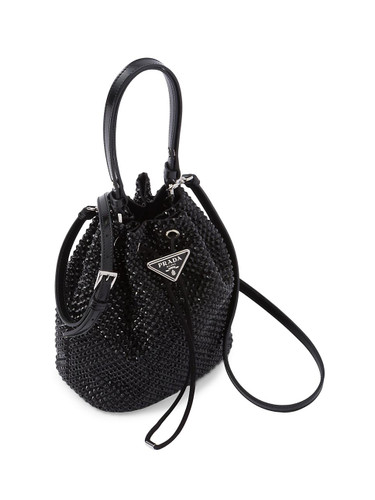 PRADA Satin Mini-Bag With Crystals BLACK Image 3