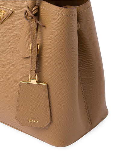 PRADA Small Saffiano Leather Double Bag BROWN Image 7
