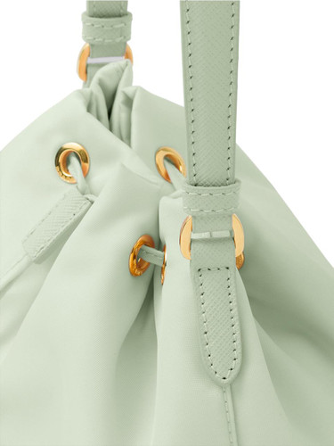 PRADA Duet Re-Nylon Bucket Shoulder Bag GREEN Image 5