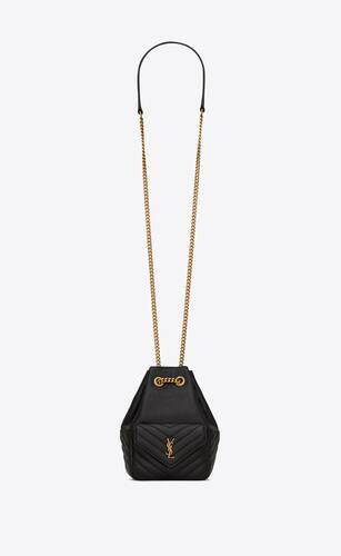 SAINT LAURENT Joe Mini Bucket Bag In Quilted Lambskin