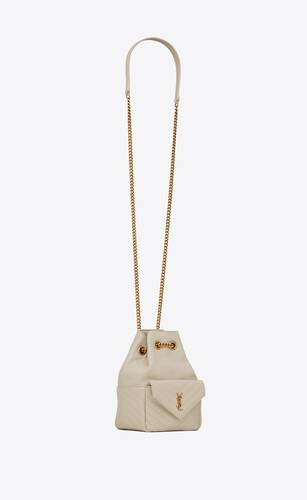 SAINT LAURENT Joe Mini Bucket Bag In Quilted Lambskin