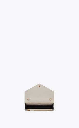 SAINT LAURENT Cassandre Envelope Chain Wallet In Smooth Leather