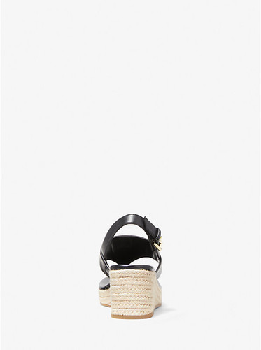 MICHAEL KORS Camila Faux Leather Wedge Sandal BLACK Image 3
