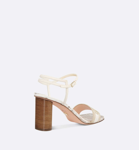 DIOR Dway Heeled Sandal White Gold