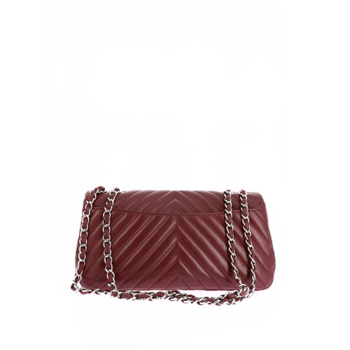 CHANEL Shoulder Bag Leather Burgundy Image 4