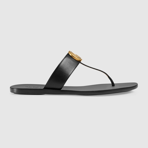 GUCCI  Leather flip flops