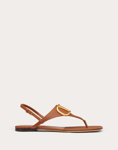 VALENTINO Vlogo Signature Thumb Sandals In Grained Calfskin