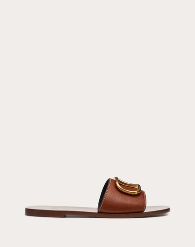 VALENTINO Vlogo Signature Slides In Grained Calfskin With Accessory