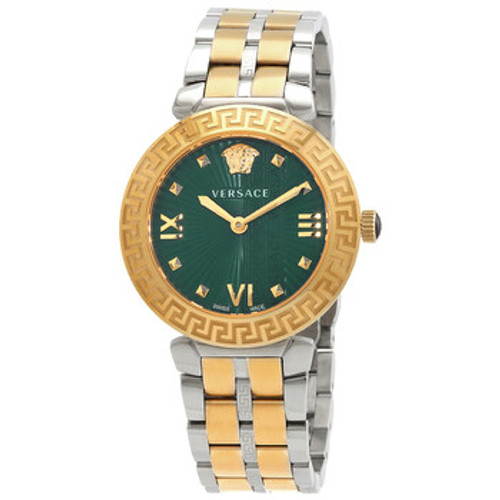 VERSACE Greca Icon Quartz Green Dial Two-Tone Ladies Watch