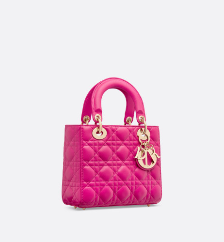 DIOR Bag Lady Dior My Abcdior Small Lambskin Cannage Rani Pink