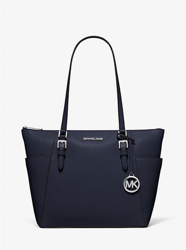 MICHAEL KORS  Charlotte Large Saffiano Leather Top-Zip Tote Bag - Navy