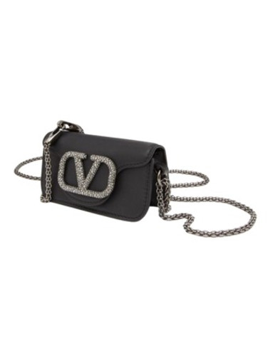 VALENTINO Loco Micro Bag With Chain ​​and Jeweled Logo