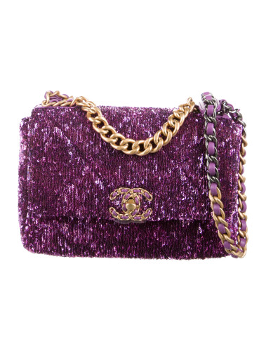 CHANEL Medium 19 Sequin Flap Bag