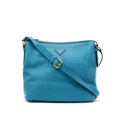PRADA besace Leather Shoulder Bag Blue Image 1