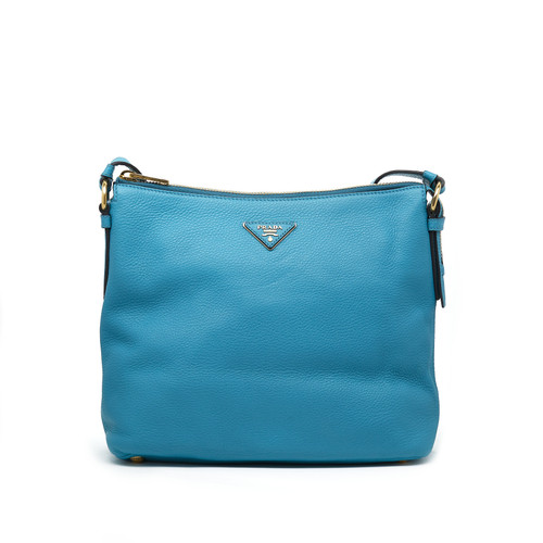 PRADA besace Leather Shoulder Bag Blue Image 3