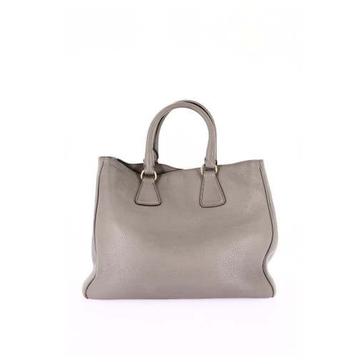 PRADA Handbag Leather Gray Image 4
