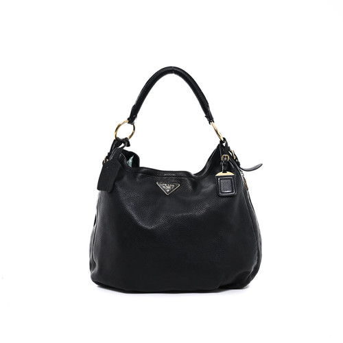 PRADA Leather Shoulder Bag Black Image 1