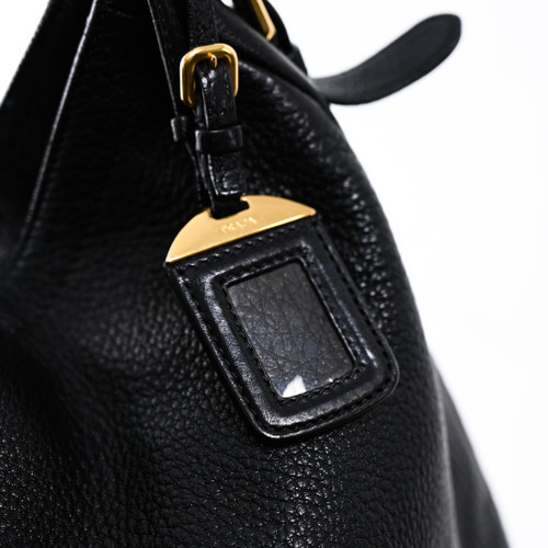 PRADA Leather Shoulder Bag Black Image 6